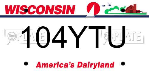104YTU Wisconsin License Plate