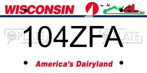 104ZFA Wisconsin License Plate