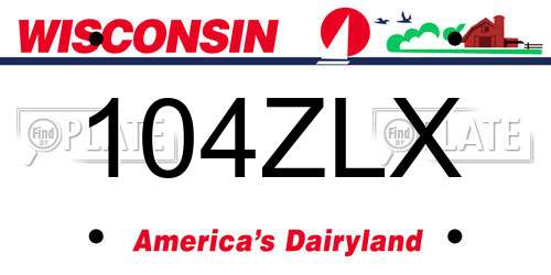 104ZLX Wisconsin License Plate