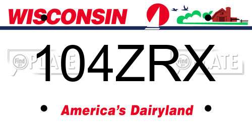 104ZRX Wisconsin License Plate