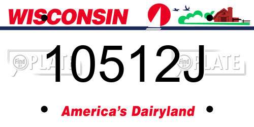 10512J Wisconsin License Plate