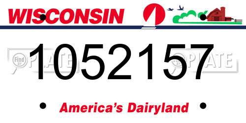 1052157 Wisconsin License Plate