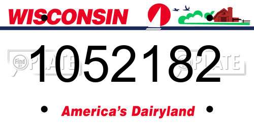 1052182 Wisconsin License Plate