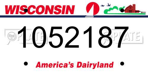 1052187 Wisconsin License Plate