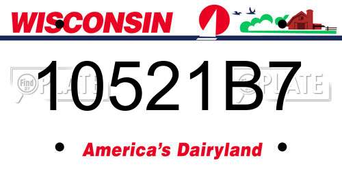 10521B7 Wisconsin License Plate