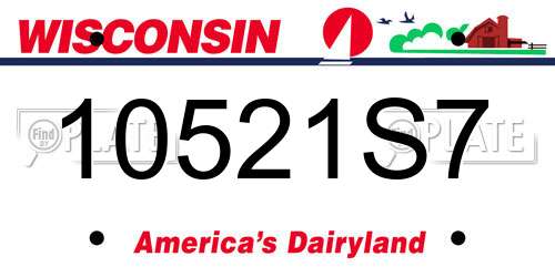 10521S7 Wisconsin License Plate