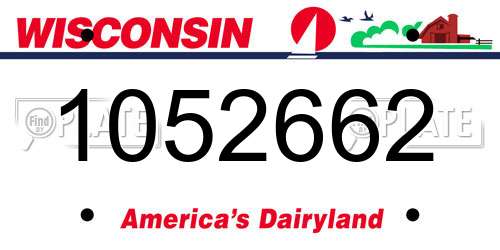 1052662 Wisconsin License Plate
