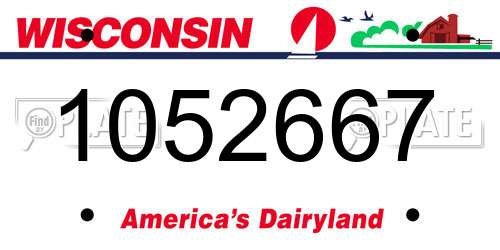 1052667 Wisconsin License Plate