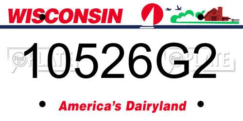 10526G2 Wisconsin License Plate