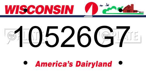 10526G7 Wisconsin License Plate