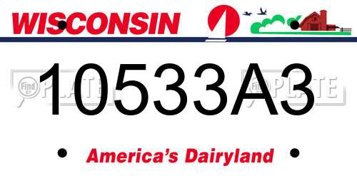 10533A3 Wisconsin License Plate