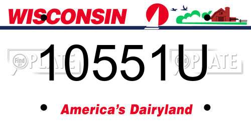 10551U Wisconsin License Plate