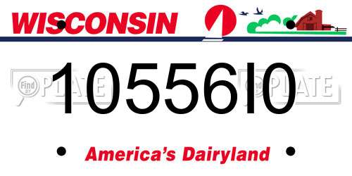 10556I0 Wisconsin License Plate
