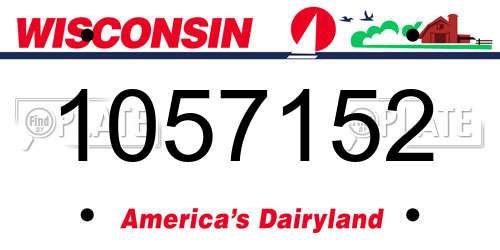 1057152 Wisconsin License Plate