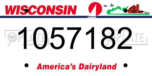 1057182 Wisconsin License Plate