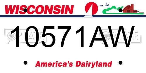 10571AW Wisconsin License Plate