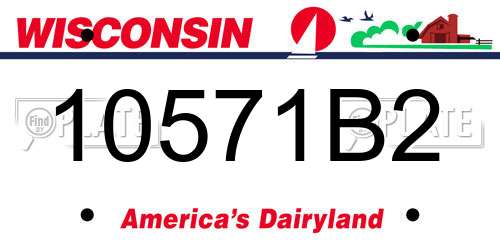 10571B2 Wisconsin License Plate