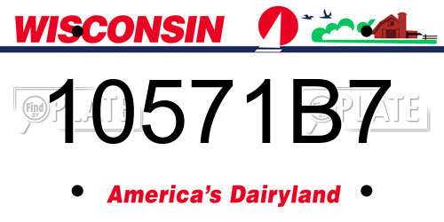 10571B7 Wisconsin License Plate