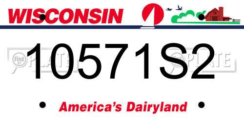 10571S2 Wisconsin License Plate