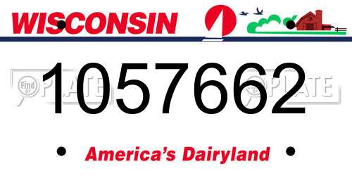 1057662 Wisconsin License Plate