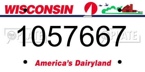 1057667 Wisconsin License Plate