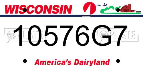 10576G7 Wisconsin License Plate