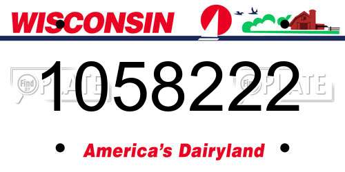 1058222 Wisconsin License Plate
