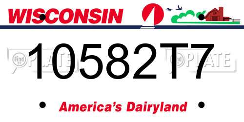 10582T7 Wisconsin License Plate