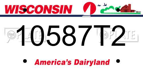 10587T2 Wisconsin License Plate