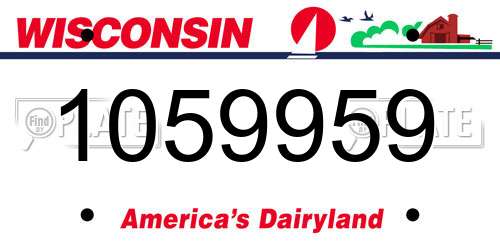 1059959 Wisconsin License Plate