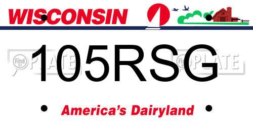 105RSG Wisconsin License Plate