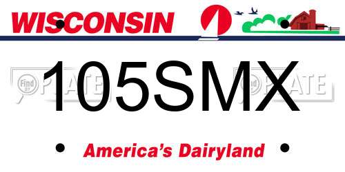 105SMX Wisconsin License Plate
