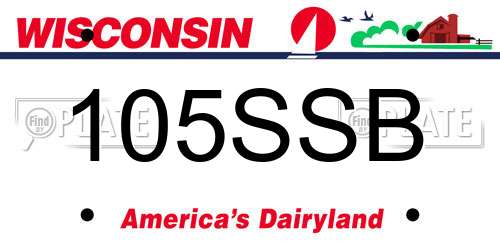 105SSB Wisconsin License Plate