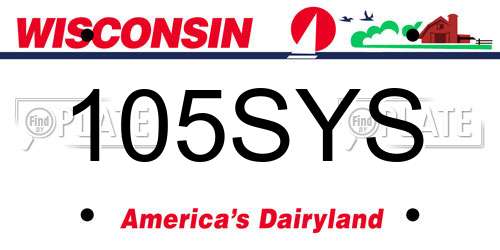 105SYS Wisconsin License Plate