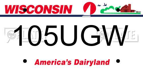 105UGW Wisconsin License Plate