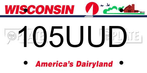 105UUD Wisconsin License Plate
