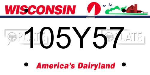 105Y57 Wisconsin License Plate