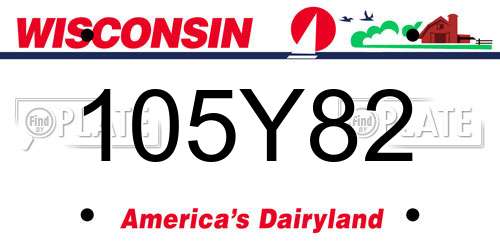 105Y82 Wisconsin License Plate
