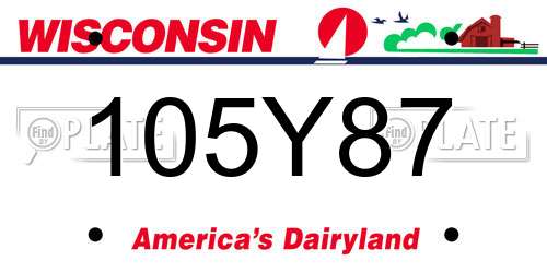 105Y87 Wisconsin License Plate