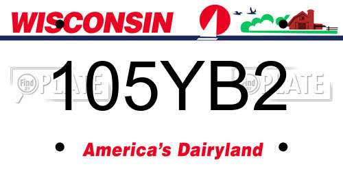 105YB2 Wisconsin License Plate