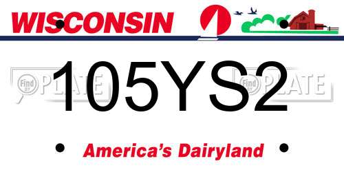 105YS2 Wisconsin License Plate