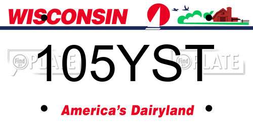 105YST Wisconsin License Plate