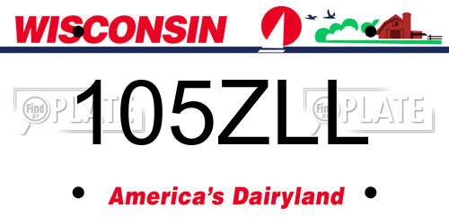 105ZLL Wisconsin License Plate