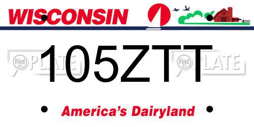 105ZTT Wisconsin License Plate