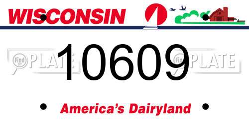10609 Wisconsin License Plate