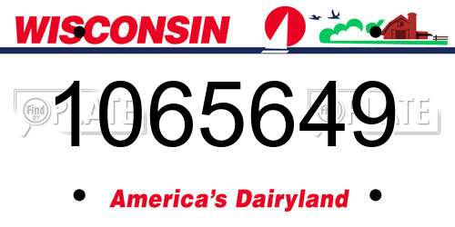 1065649 Wisconsin License Plate