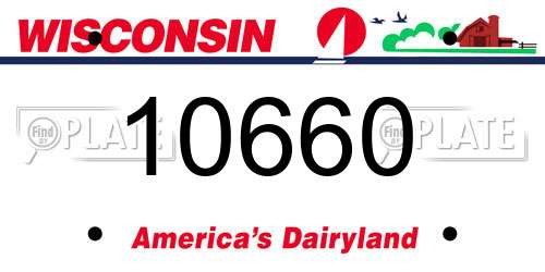 10660 Wisconsin License Plate