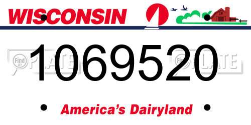 1069520 Wisconsin License Plate