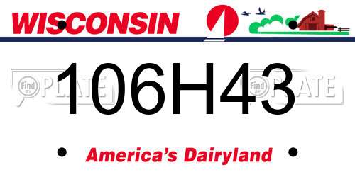 106H43 Wisconsin License Plate