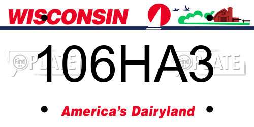 106HA3 Wisconsin License Plate